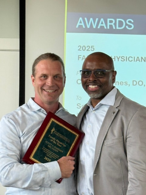 Dr. Barnes at a 2025 Family Physician of the Year awards ceremony